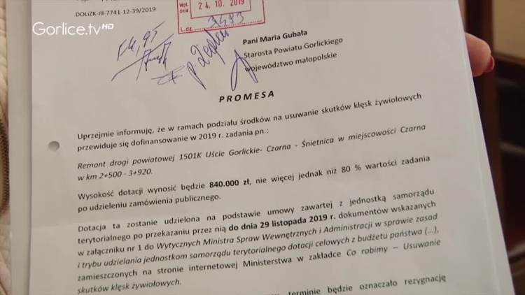 Kolejna promesa dla powiatu gorlickiego