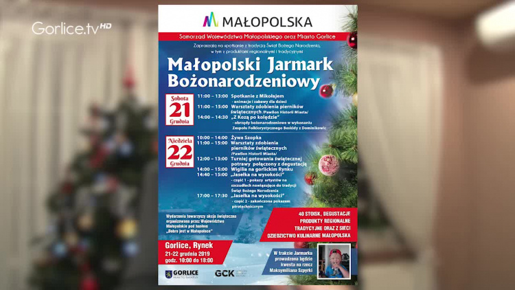 Małopolski Jarmark Bożonarodzeniowy w Gorlicach  już w sobotę i niedzielę