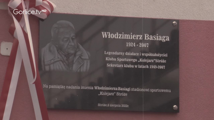 Uroczystość nadania imienia Włodzimierza Basiagi Stadionowi KS Kolejarz Stróże