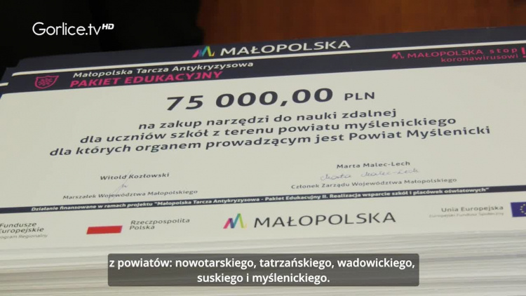 Rozdano kolejne promesy na rozwój małopolskich szkół