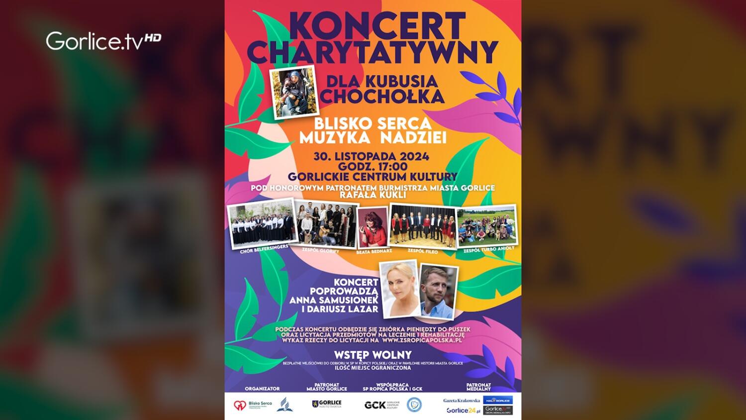 Zapraszamy na koncert charytatywny „Blisko Serca, Muzyka Nadziei” dla Kubusia Chochołka!