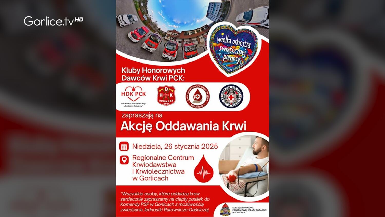 Zapraszamy na akcję honorowego oddawania krwi w ramach WOŚP 2025