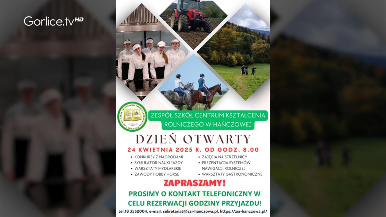 Zapraszamy na Dzień Otwarty do Zespołu Szkół Centrum Kształcenia Rolniczego w Hańczowej